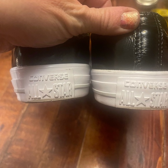 Converse All Star size 8 black leather shoes - Picture 6 of 7